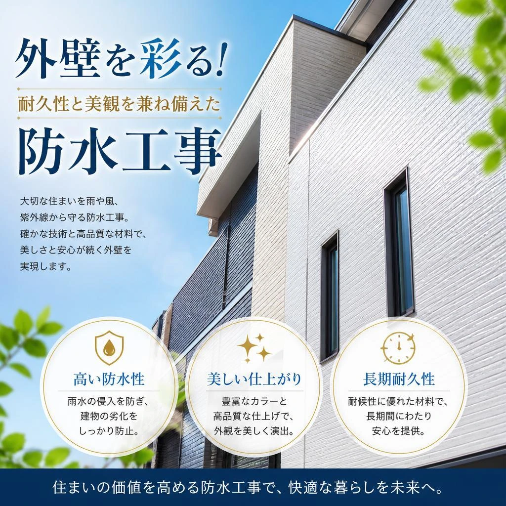 外壁を彩る！耐久性と美観を兼ね備えた防水工事