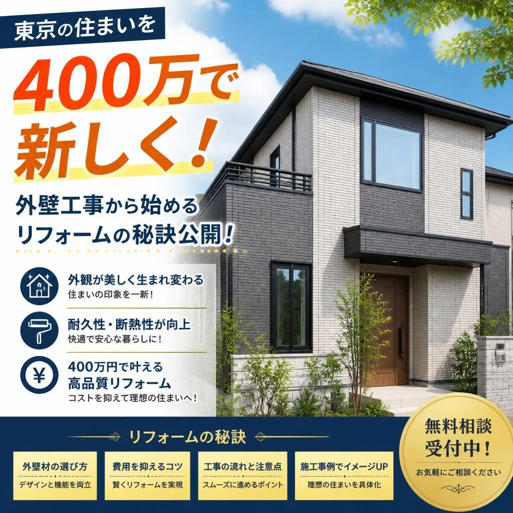 東京の住まいを400万で新しく！外壁工事から始めるリフォームの秘訣公開！
