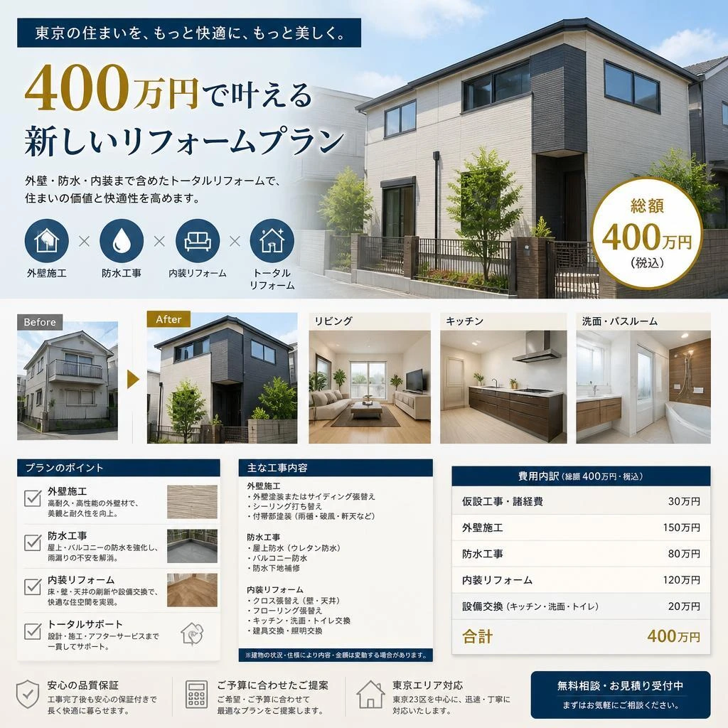 400万でできる具体的なリフォームプラン