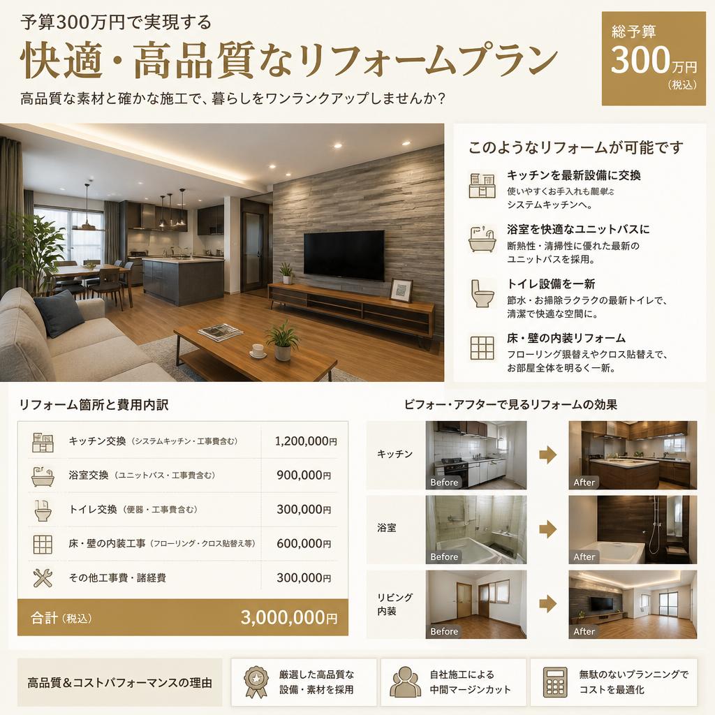 300万でできるリフォームの可能性