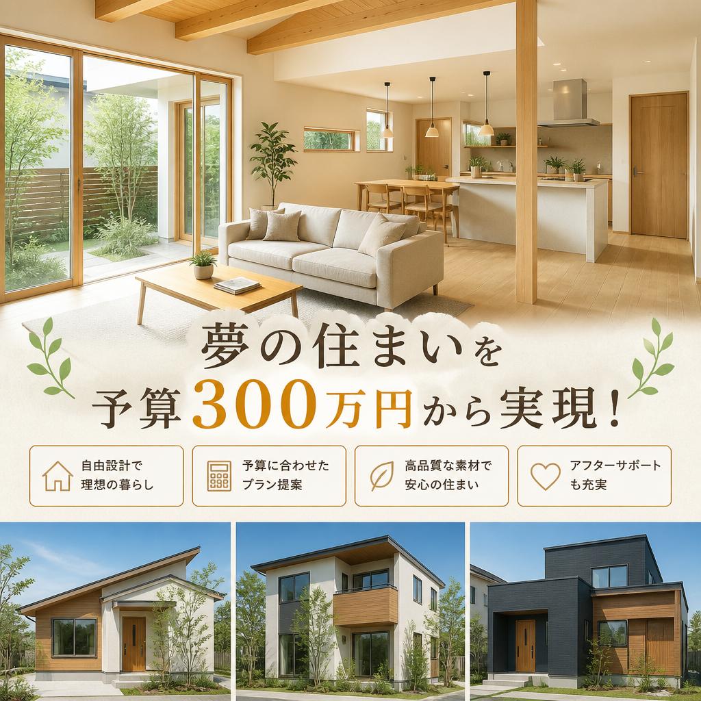 夢の住まいを予算300万円から実現！