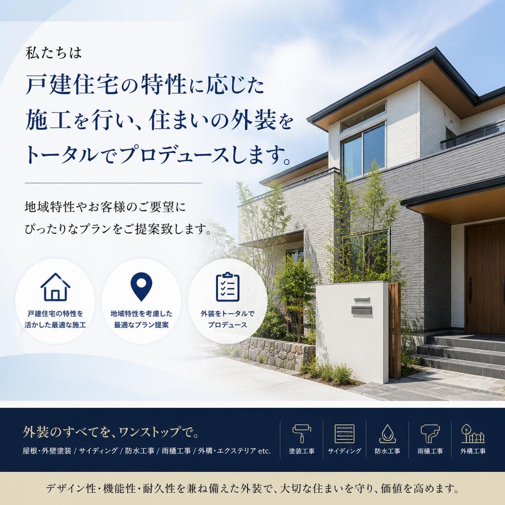 戸建住宅の特性に合わせた工事