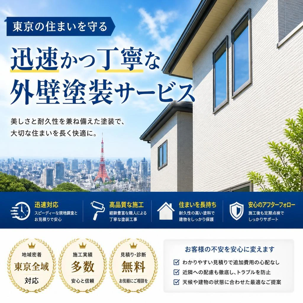 東京の住まいを守る、迅速かつ丁寧な外壁塗装サービス