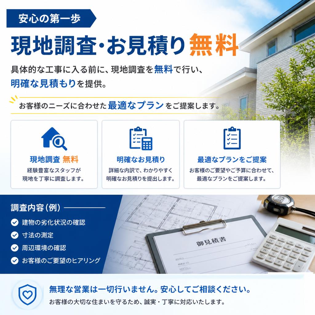 現地調査と無料見積もり