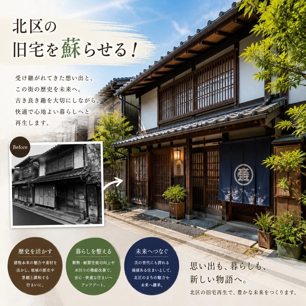 北区の旧宅を蘇らせる！