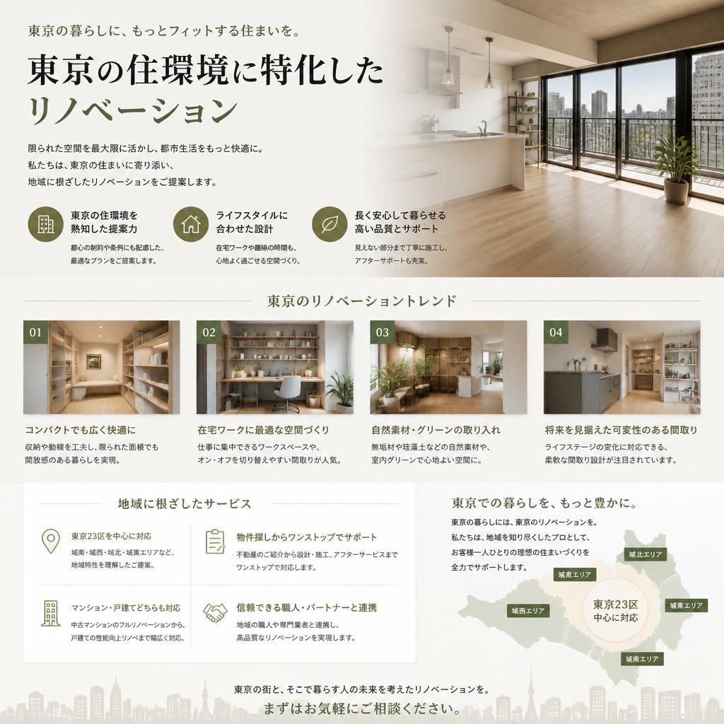東京のリノベーションの特徴