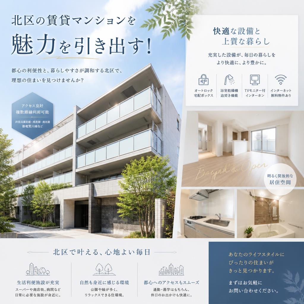 北区の賃貸マンションを魅力を引き出す！