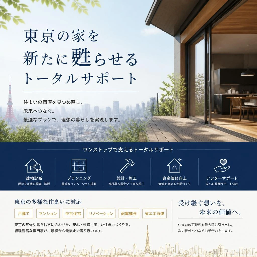 東京の家を新たに甦らせるトータルサポート