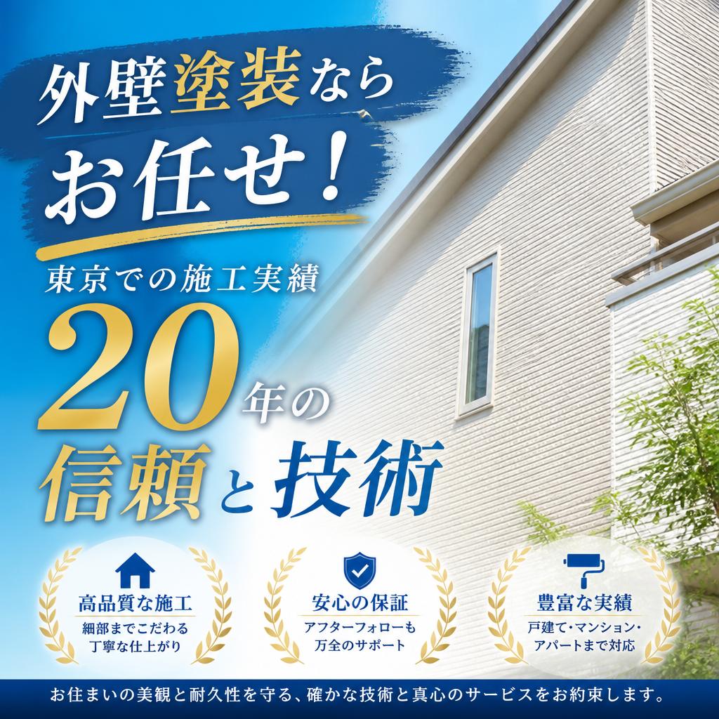 外壁塗装ならお任せ！東京での施工実績20年の信頼と技術