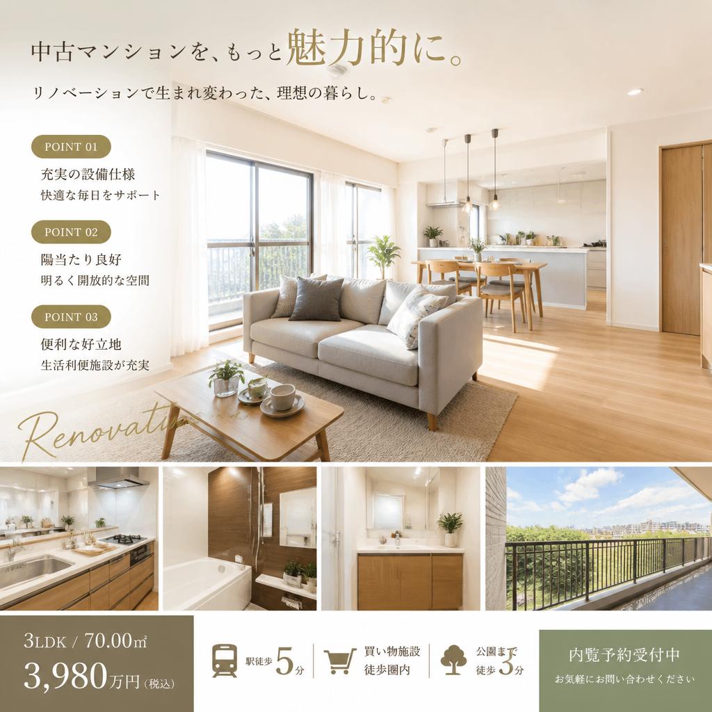 中古マンションを魅力的に！