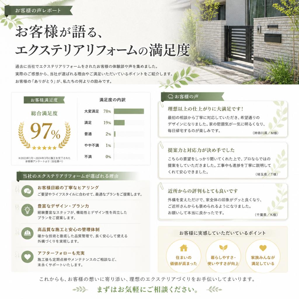 お客様の声：満足度を高める理由