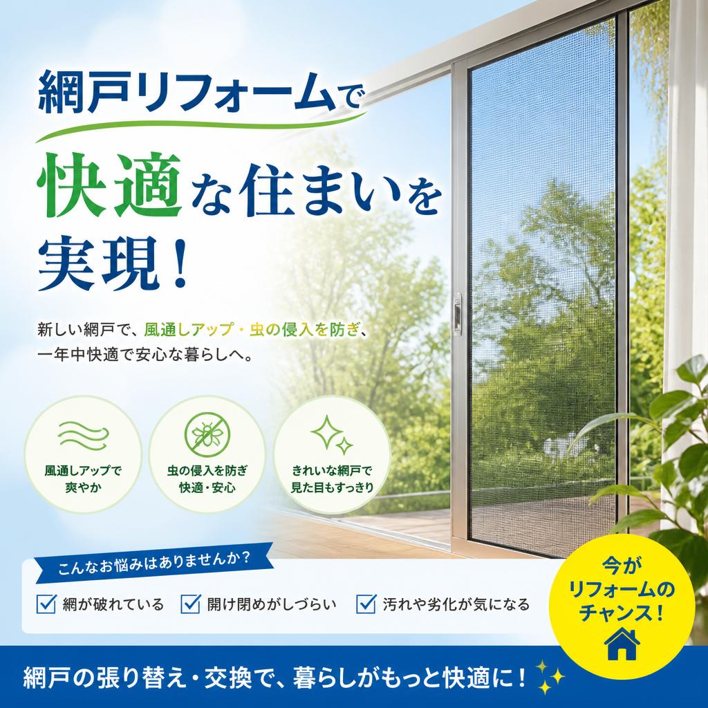網戸リフォームで快適な住まいを実現！