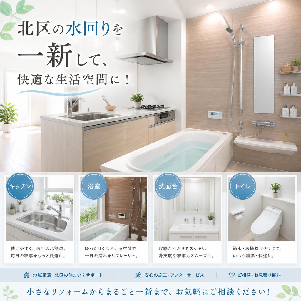 北区の水回りを一新して、快適な生活空間に！
