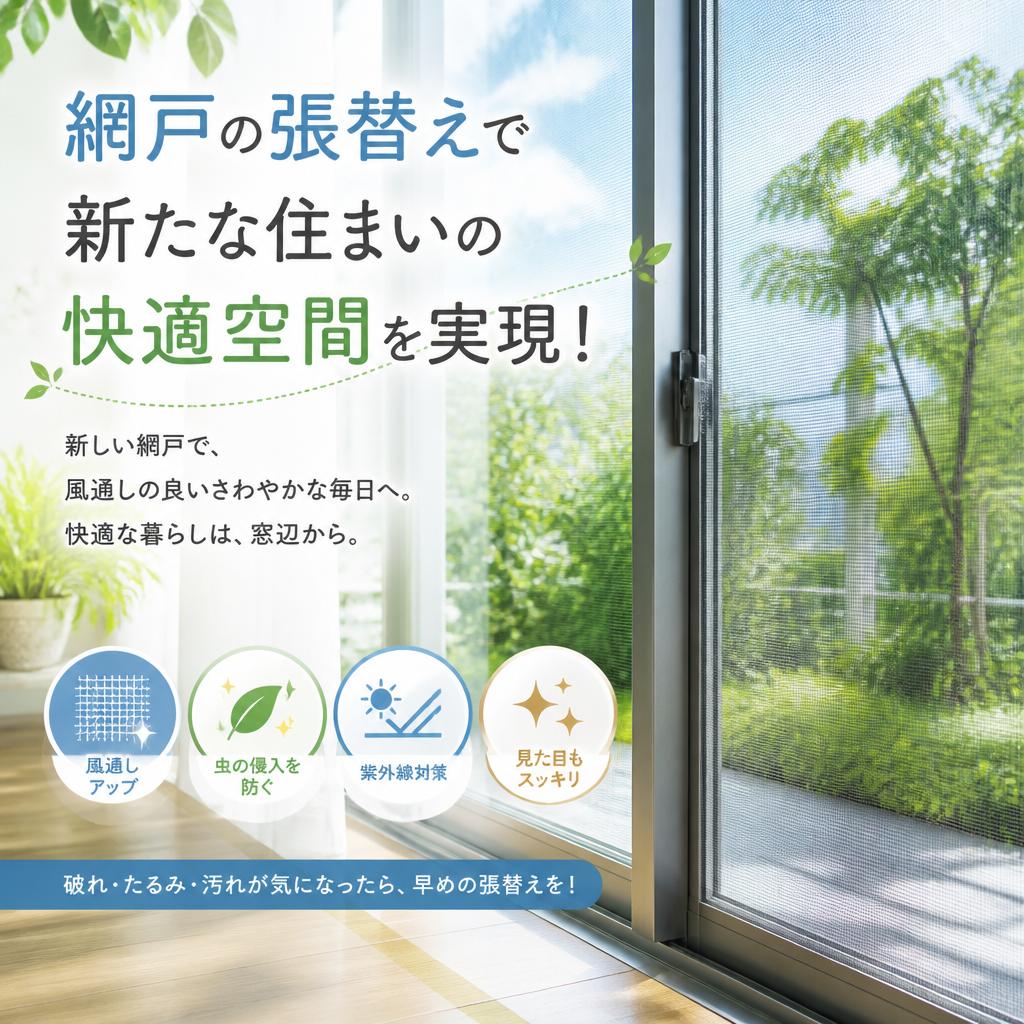 網戸の張替えで新たな住まいの快適空間を実現！