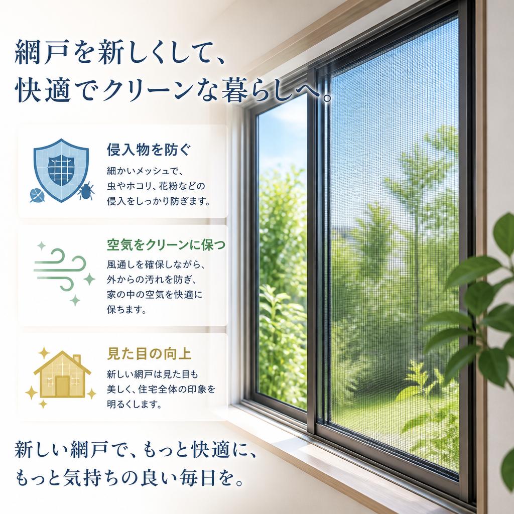 網戸の張替えがもたらすメリット