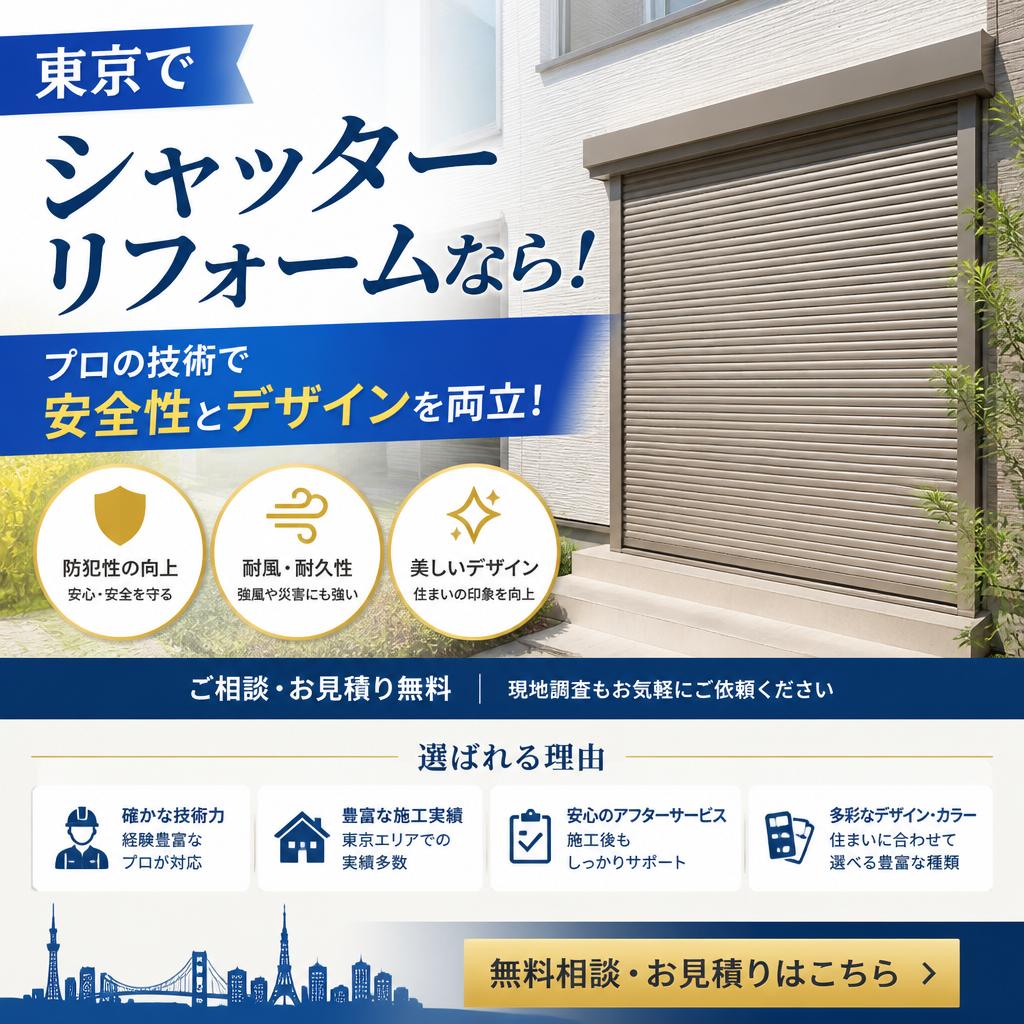 東京でシャッターリフォームなら！プロの技術で安全性とデザインを両立！