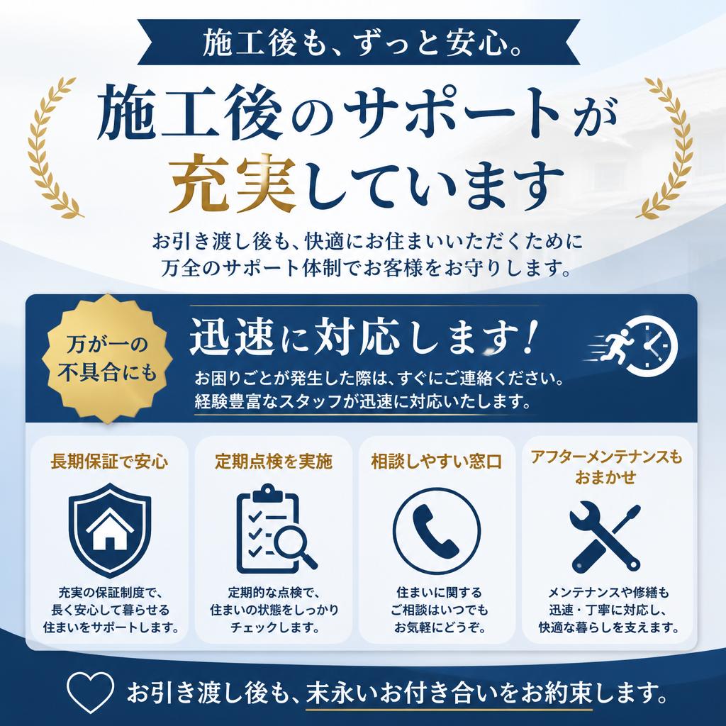 アフターフォロー体制