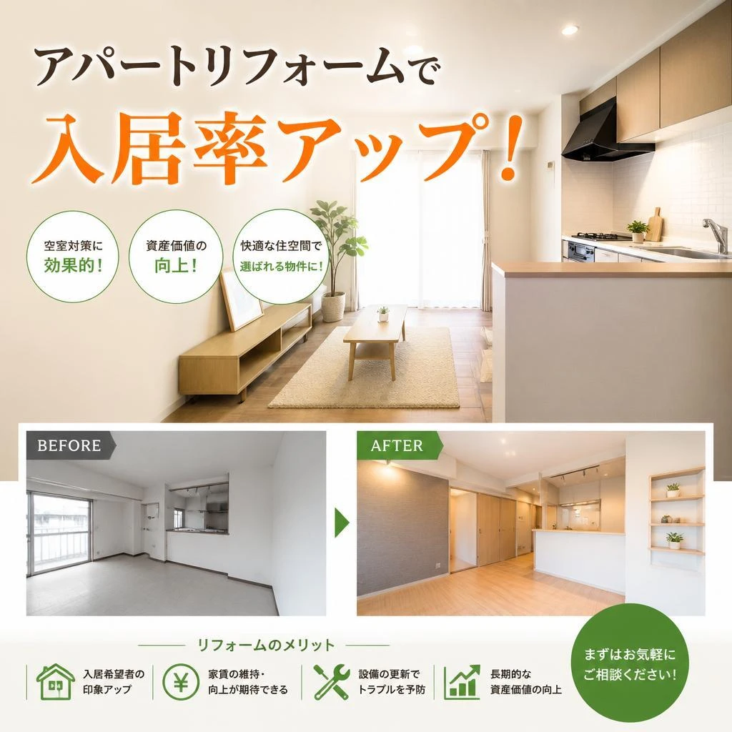 アパートリフォームで入居率アップ！