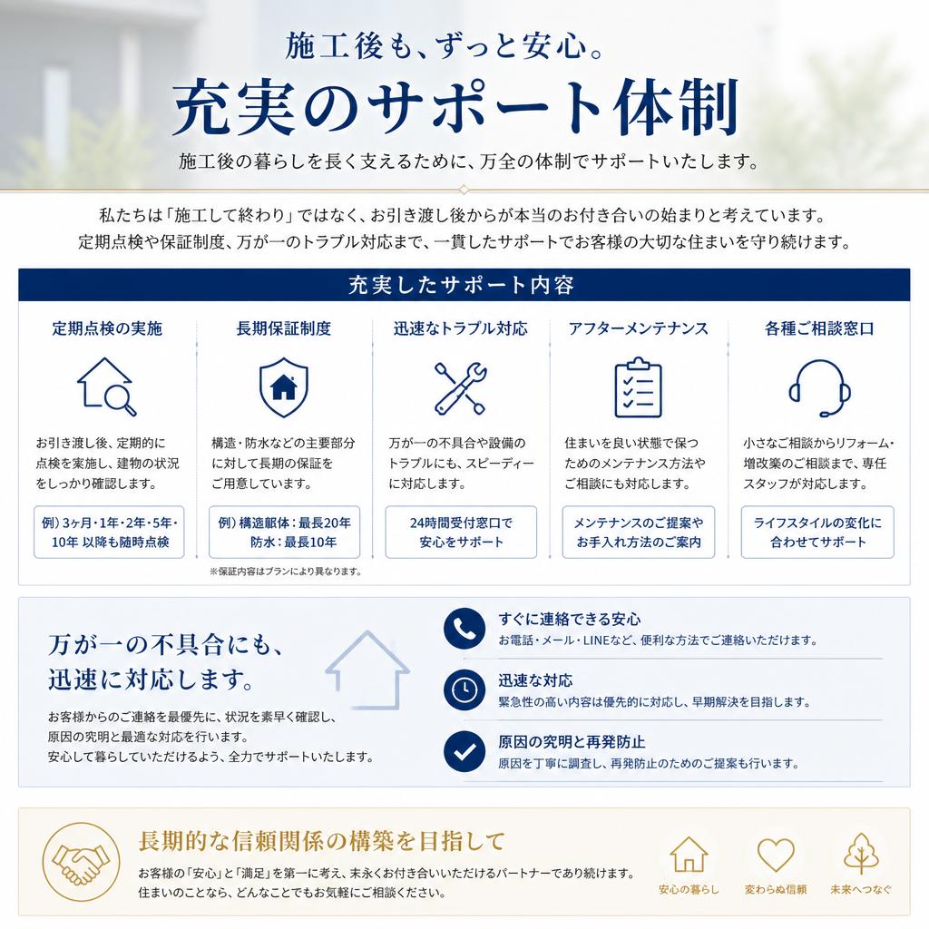 施工後のアフターフォロー