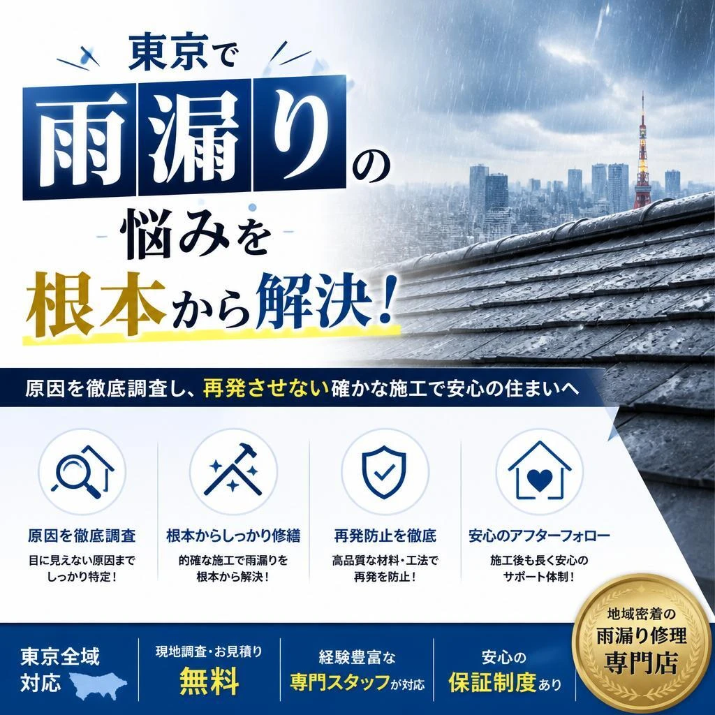 東京で雨漏りの悩みを根本から解決！