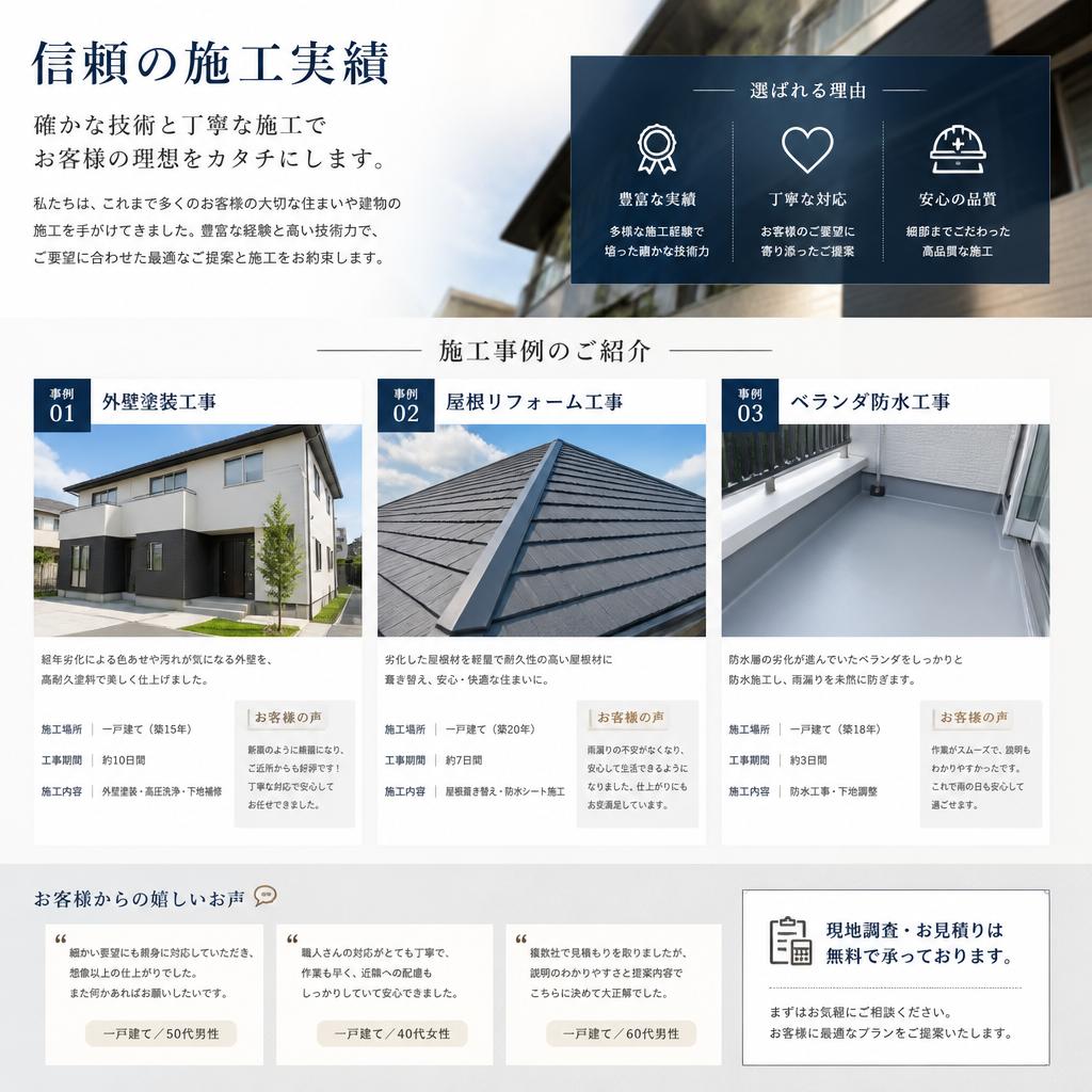 豊富な施工事例の紹介