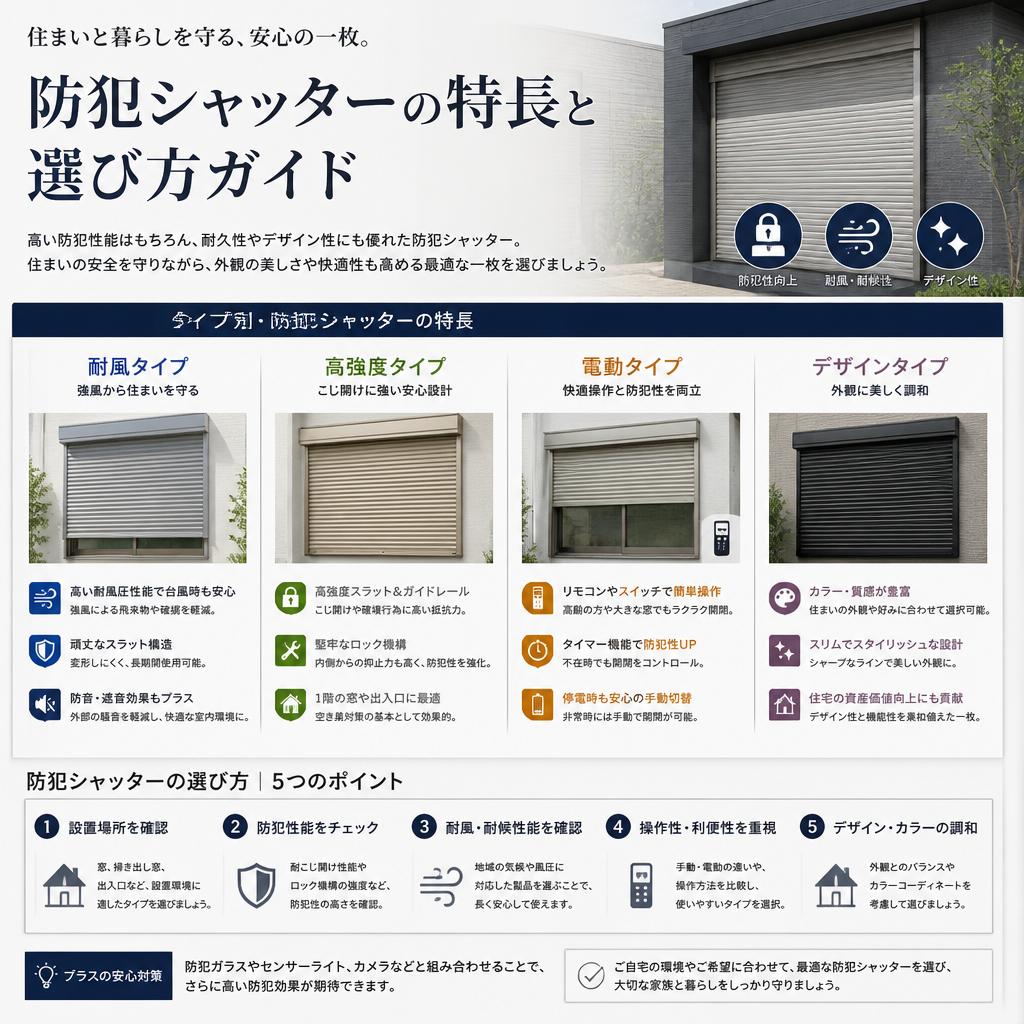 防犯シャッターの種類と特長