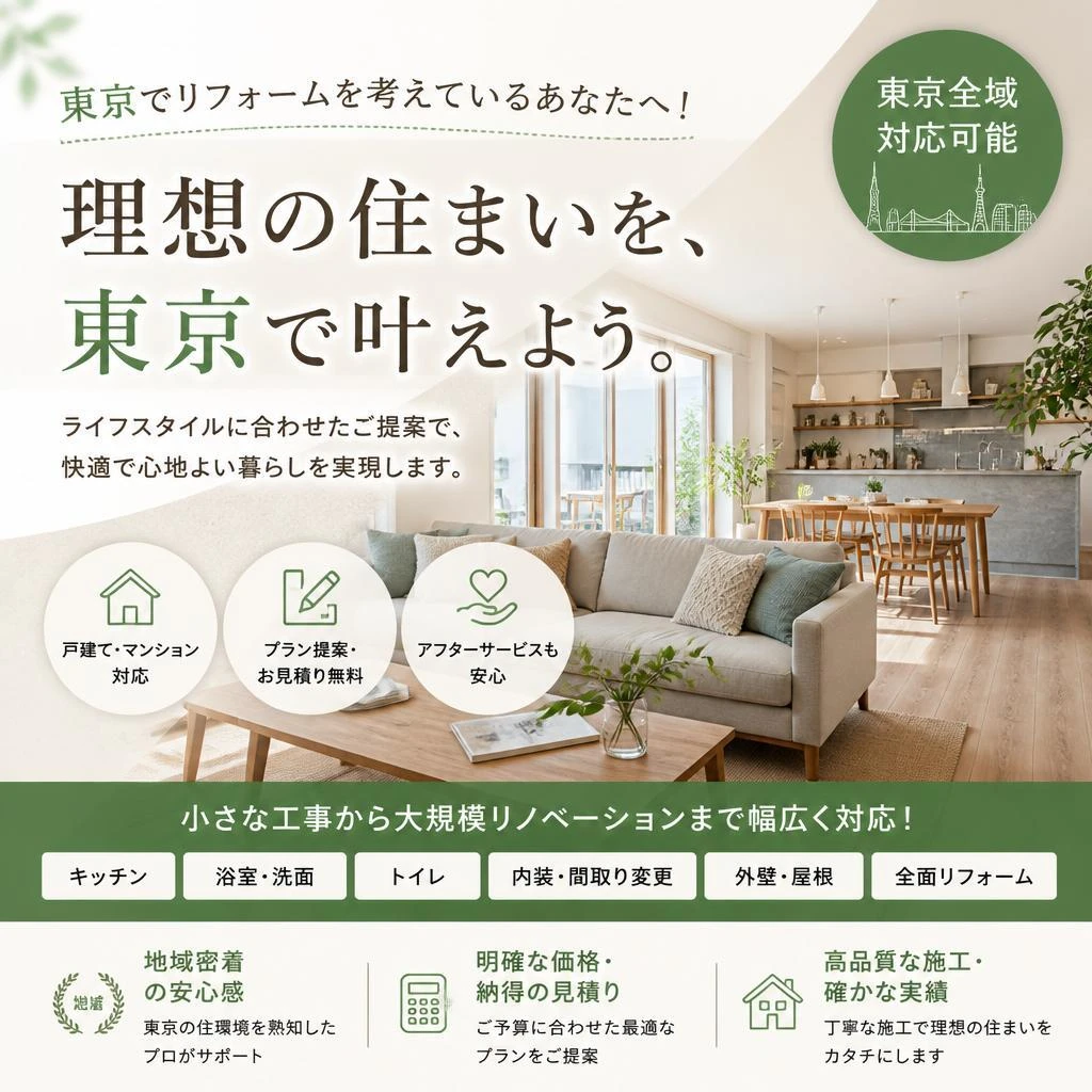 東京でリフォームを考えているあなたへ！