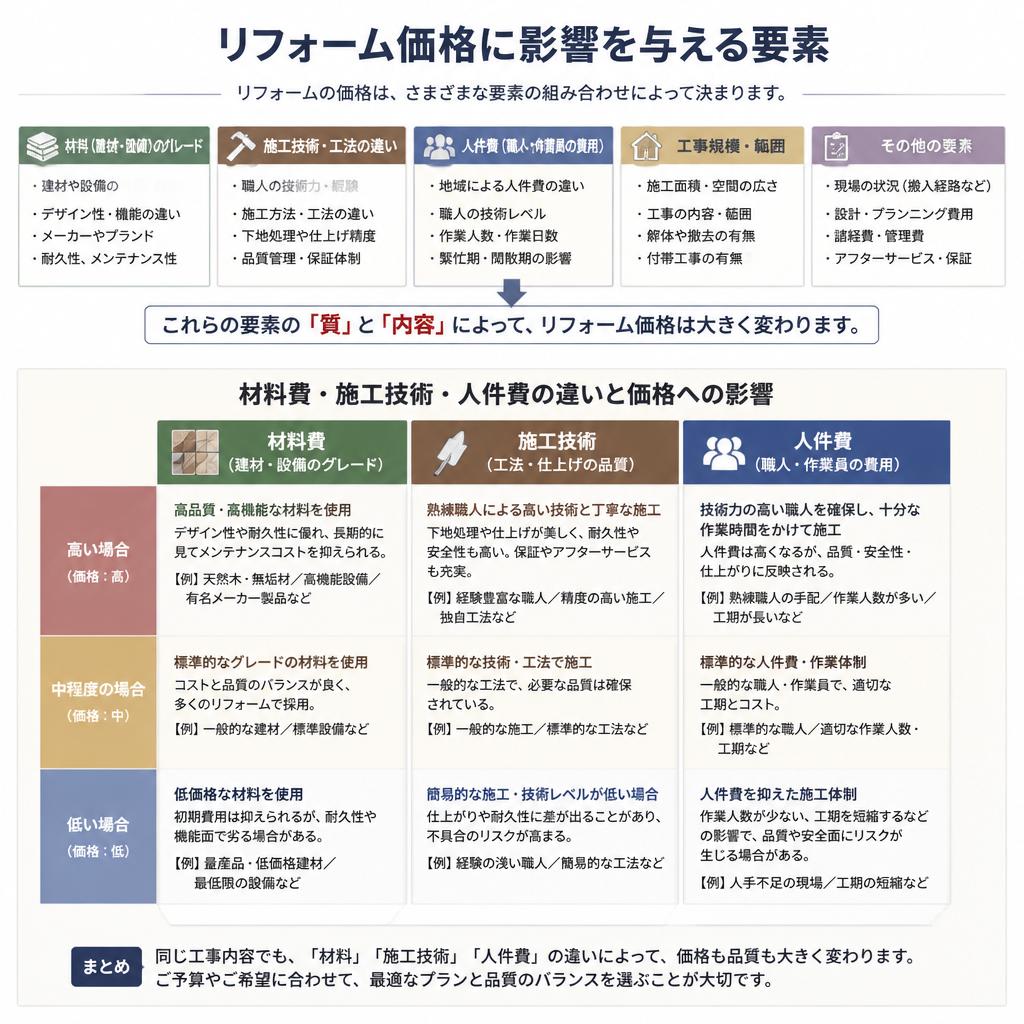 2. リフォーム価格の基本要素