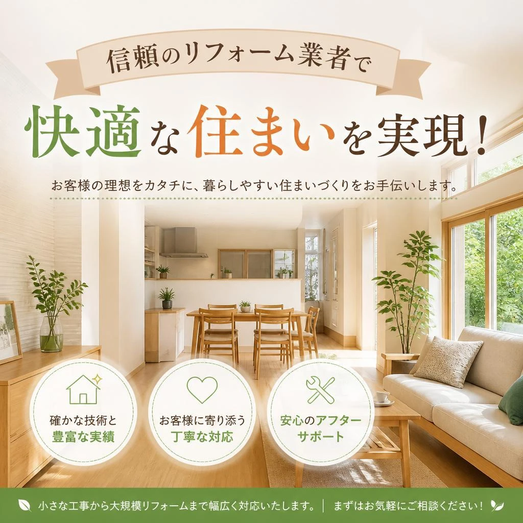信頼のリフォーム業者で快適な住まいを実現！