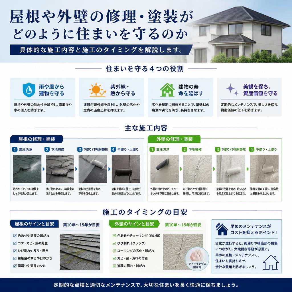 5. 屋根修理・外壁塗装の必要性