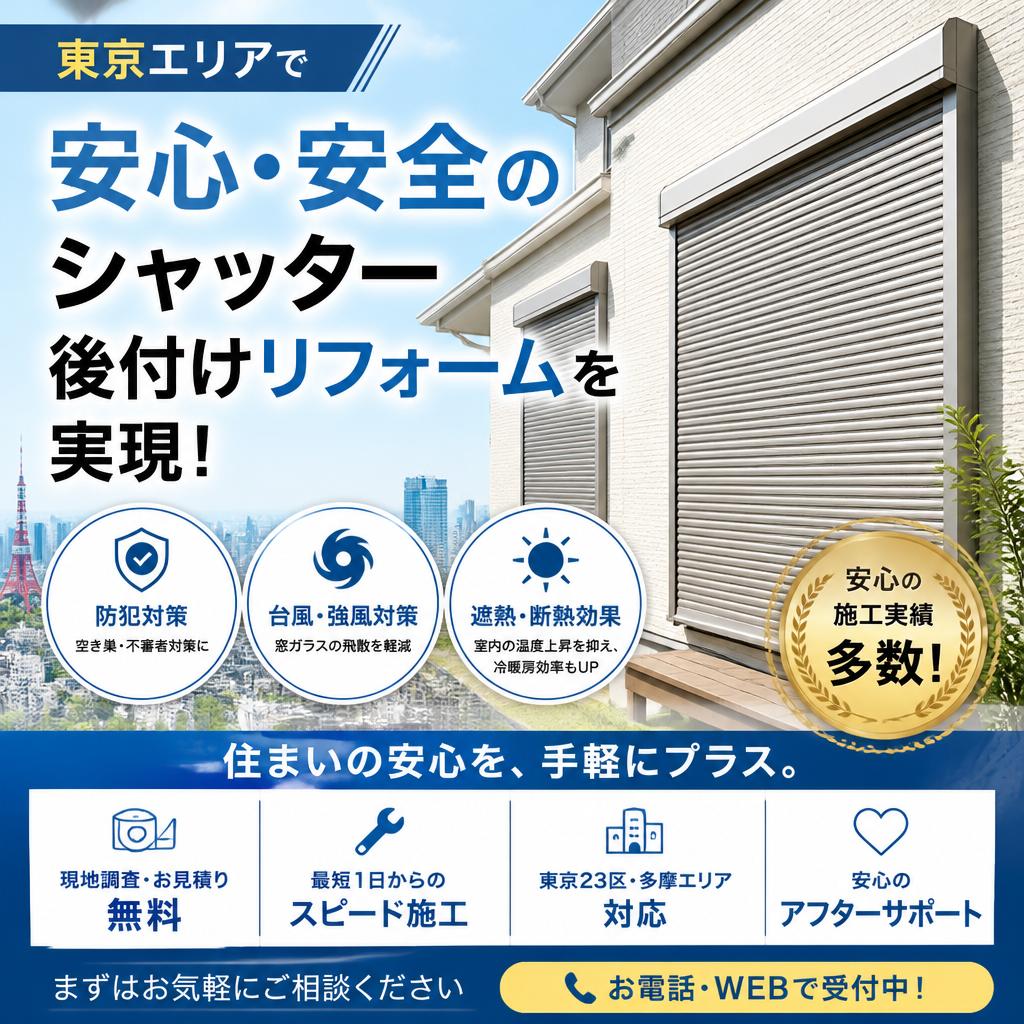 東京エリアで安心・安全のシャッター後付けリフォームを実現！