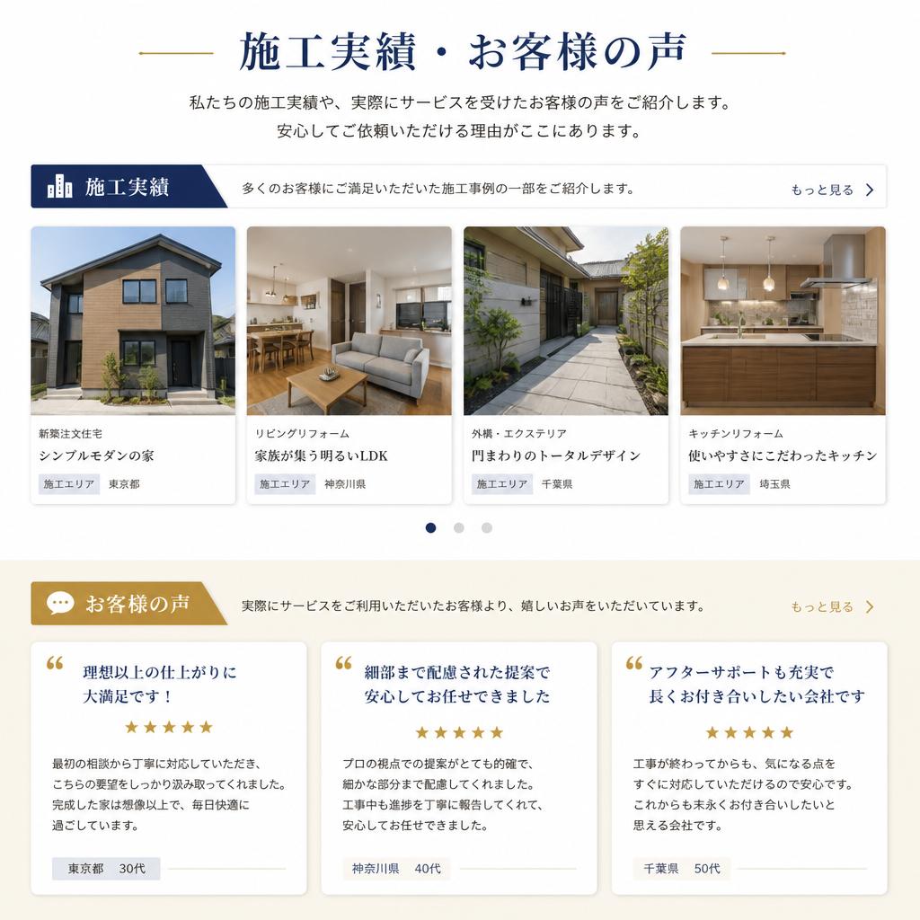 施工実績とお客様の声
