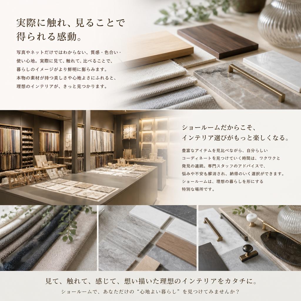 ショールームで見る理想のインテリア