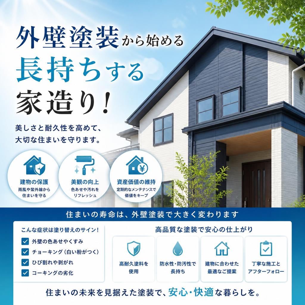 外壁塗装から始める長持ちする家造り！