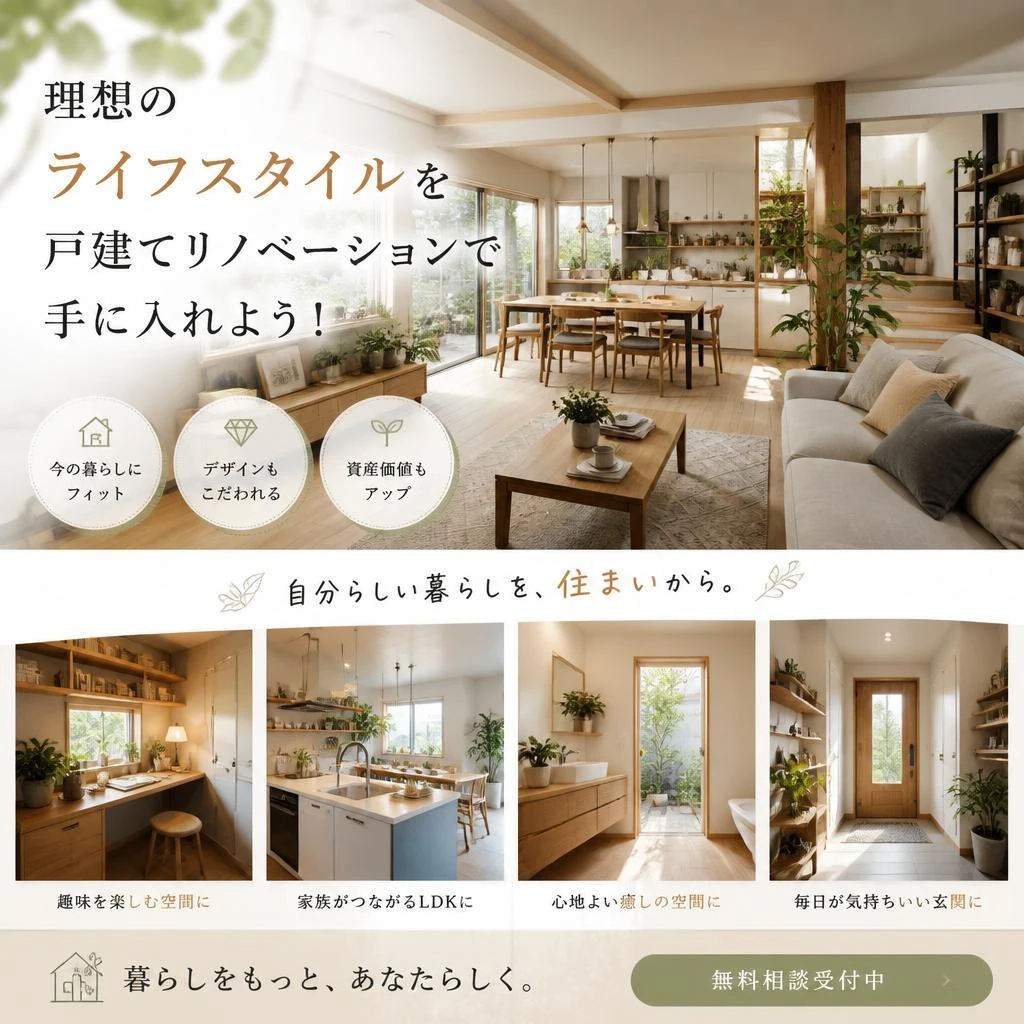 理想のライフスタイルを戸建てリノベーションで手に入れよう！