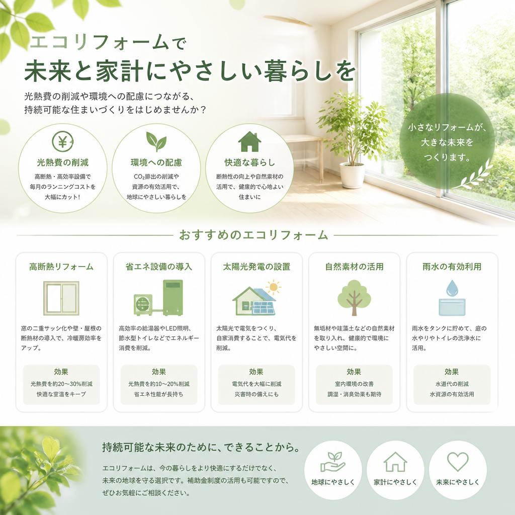 5. エコリフォームで環境に優しく