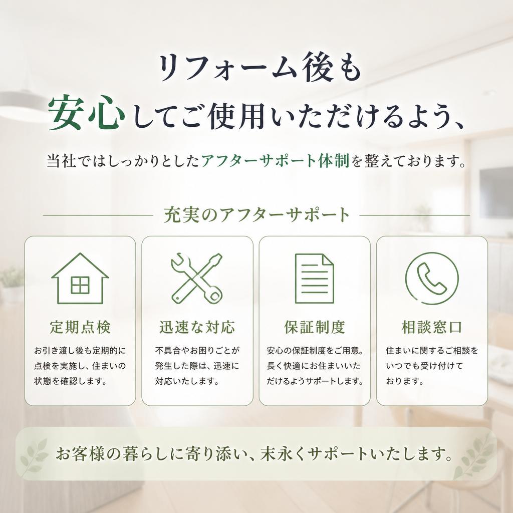 安心のアフターサポート