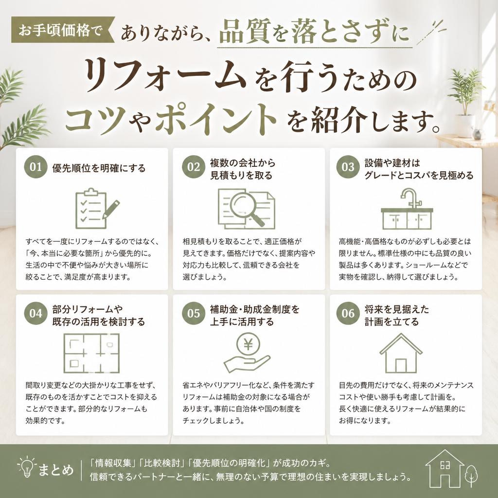 2. お手頃価格でも質の高いリフォームが可能な理由