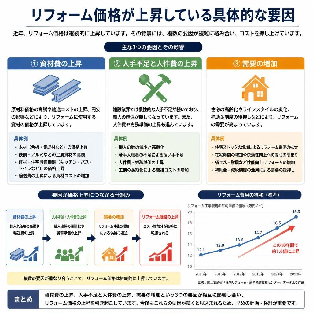 リフォーム価格の高騰する理由