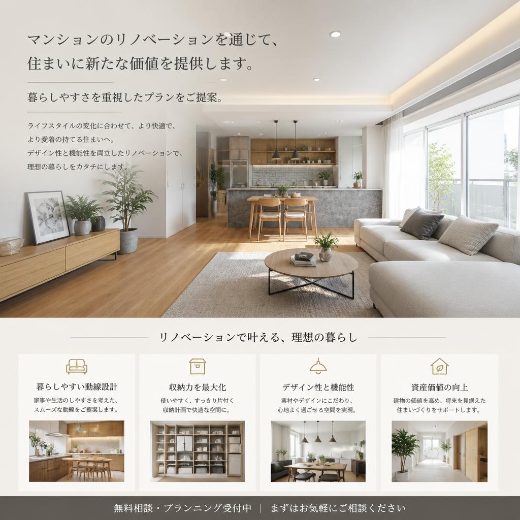 マンションリノベーションで新たな価値を