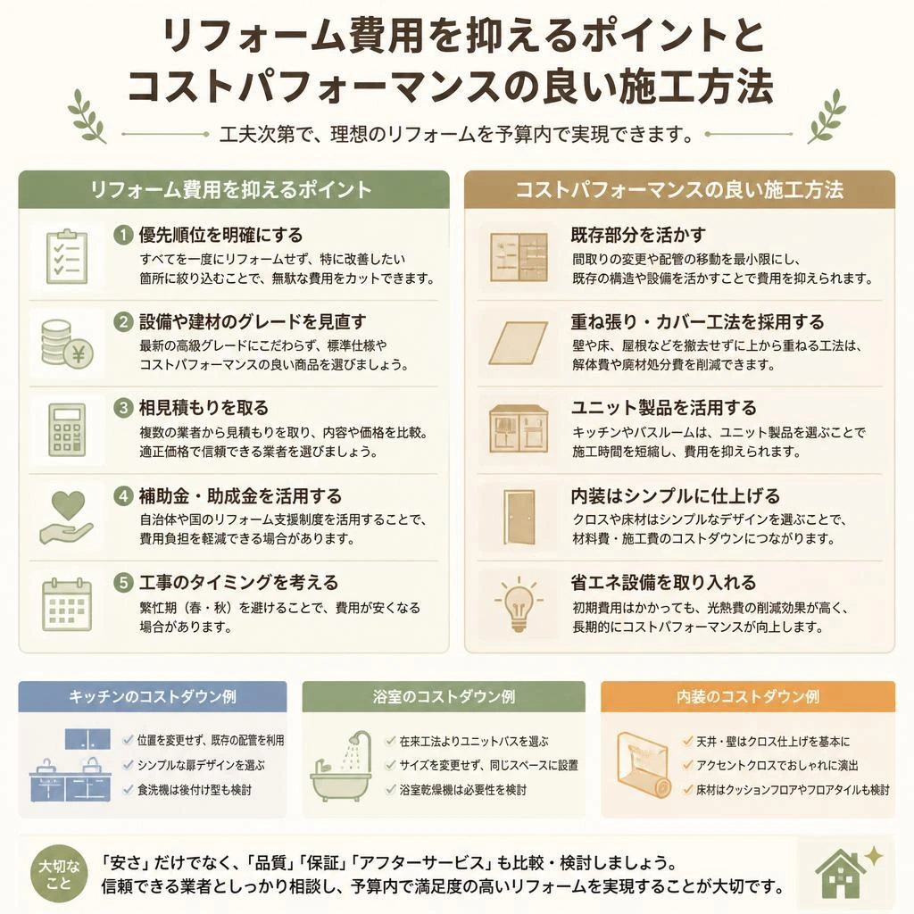 2. リフォームのコストを徹底検討！
