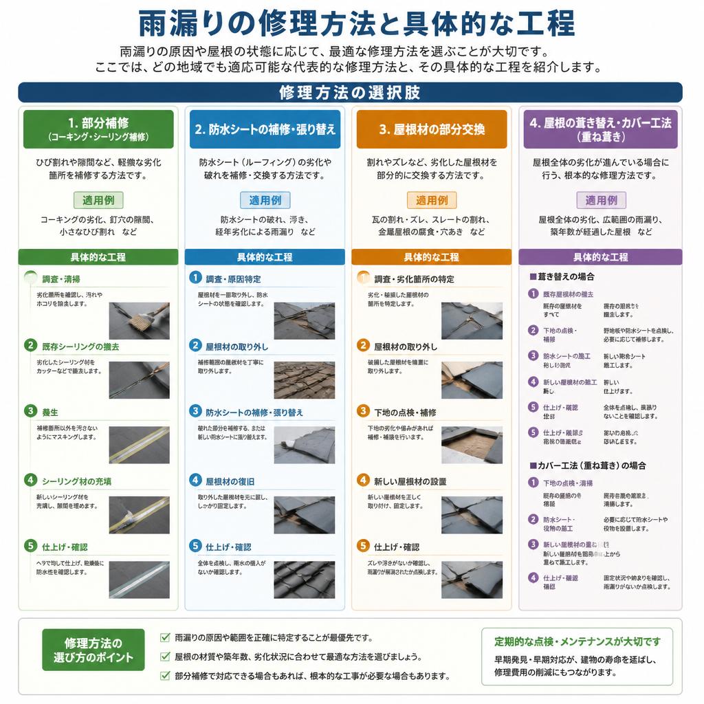 4. 雨漏り修理の方法