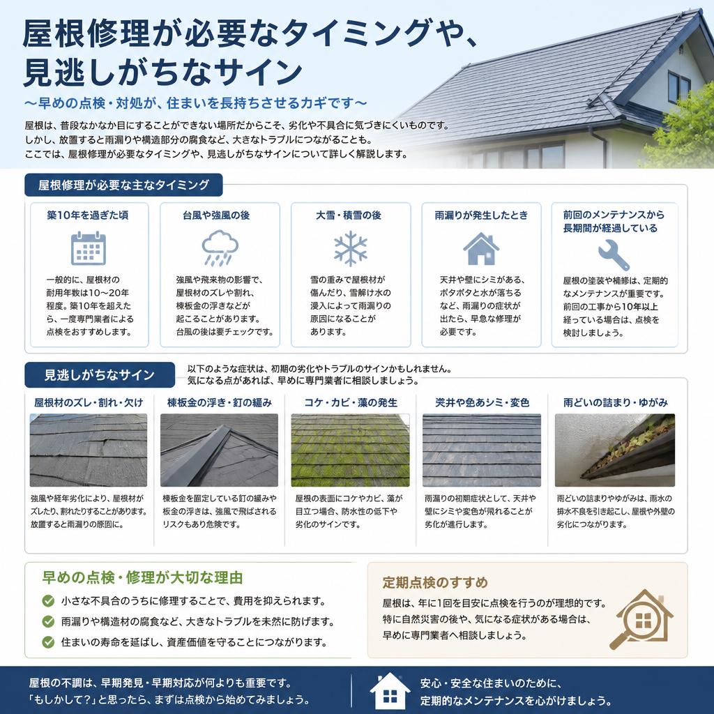 5. 屋根修理のタイミング