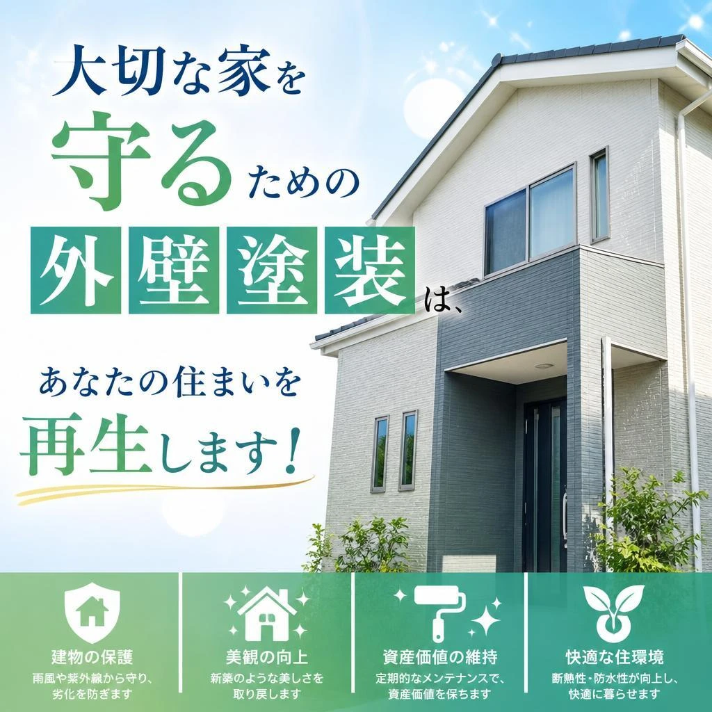 大切な家を守るための外壁塗装は、あなたの住まいを再生します！