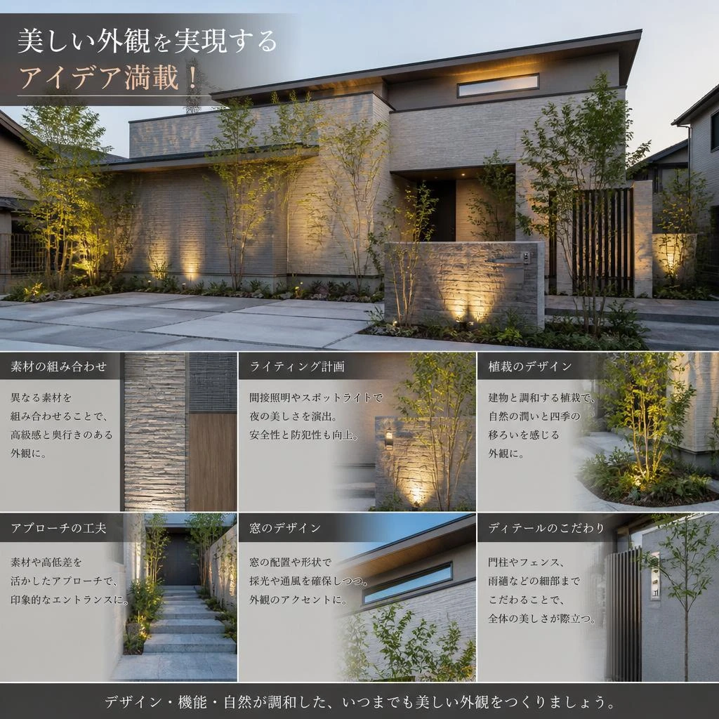 美しい外観を実現するためのアイデア満載！