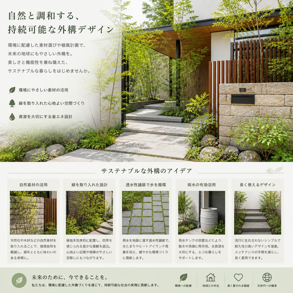 環境に優しい外構アイデア