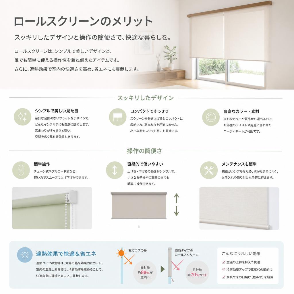 2. ロールスクリーンの特徴