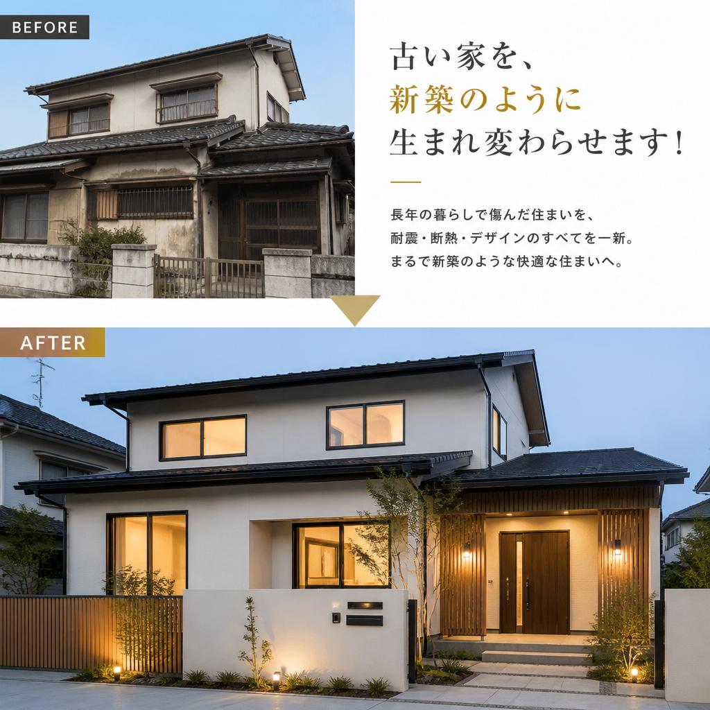 古い家を新築のように生まれ変わらせます！
