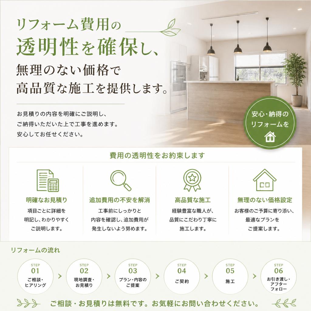 5. リフォーム費用：明確な価格設定と安心